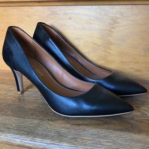 Shoes of Prey black leather/suede heels